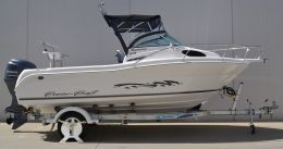 Australian Wheel Clamp securing Cruise Craft Boat and Trailer Explorer 530 2014