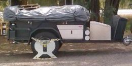 Australian Wheel Clamp securing Aussie Jays Campers Crusher Off Road Camper