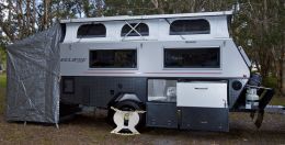 Australian Wheel Clamp securing Australian Off Road Campers