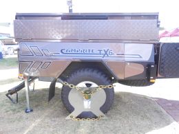 Australian Wheel Clamp securing Camprite Campers Camprite TX6