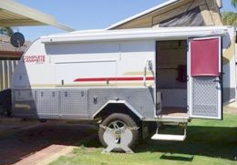 Australian Wheel Clamp securing Complete Campsite Exodus