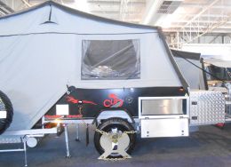 Australian Wheel Clamp securing Cub Campers Drover