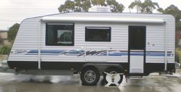 Australian Wheel Clamp securing Billabong Caravans Grove