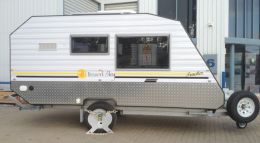 Australian Wheel Clamp securing Desert Sky Caravans Tracker