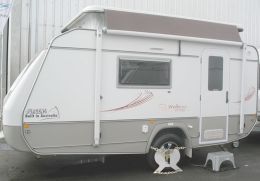 Australian Wheel Clamp securing Jurgens Caravans Wallaroo